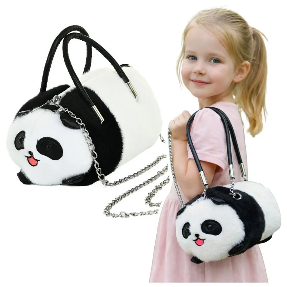 Pliušinė panda rankinė su grandinėle 20 cm